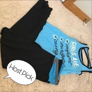 Girls size 12 top size medium 10/12 leggings